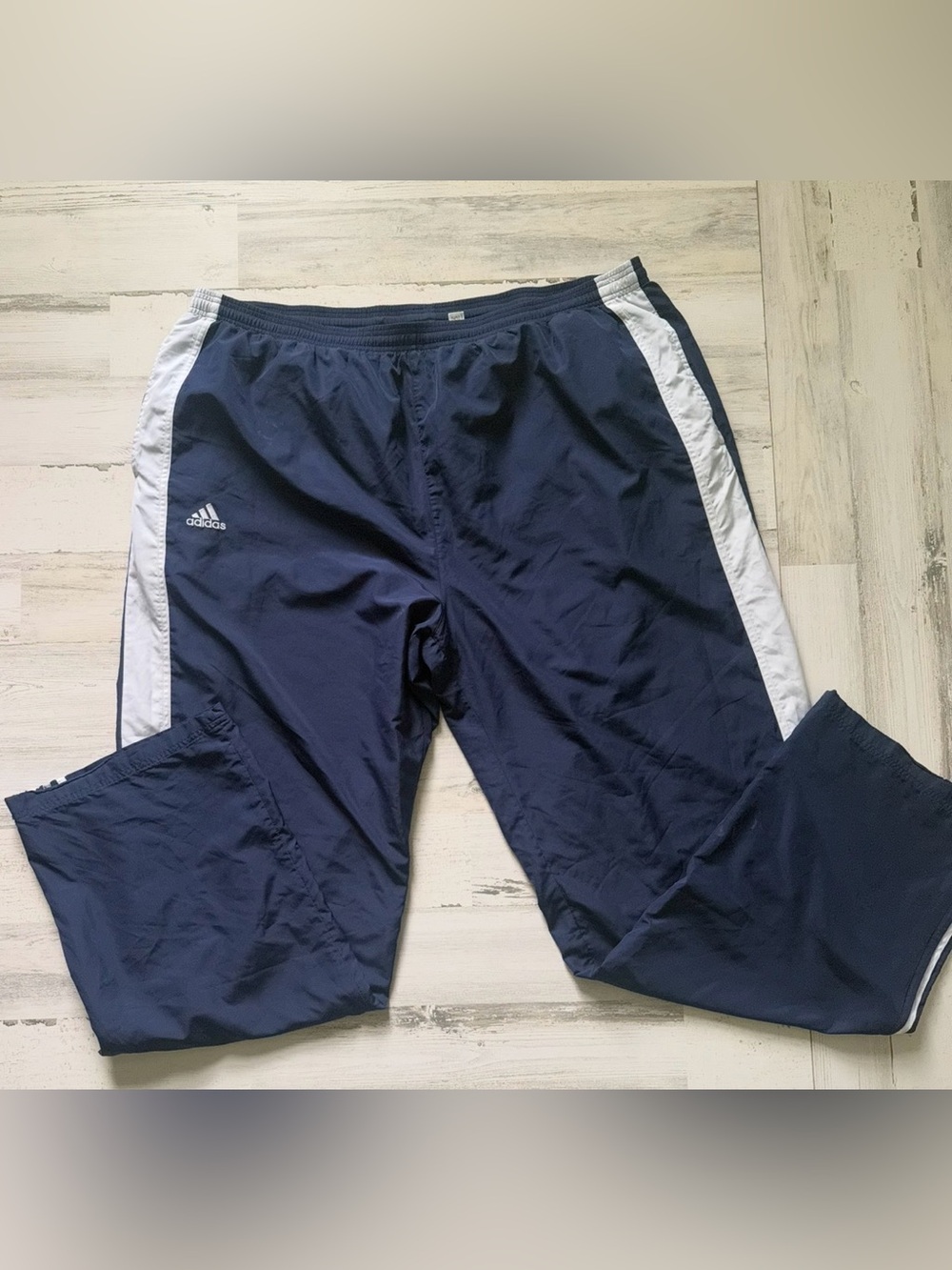 3X. adidas Navy Blue Track Shorts with White Inner Lining